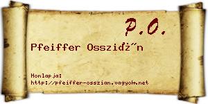 Pfeiffer Osszián névjegykártya